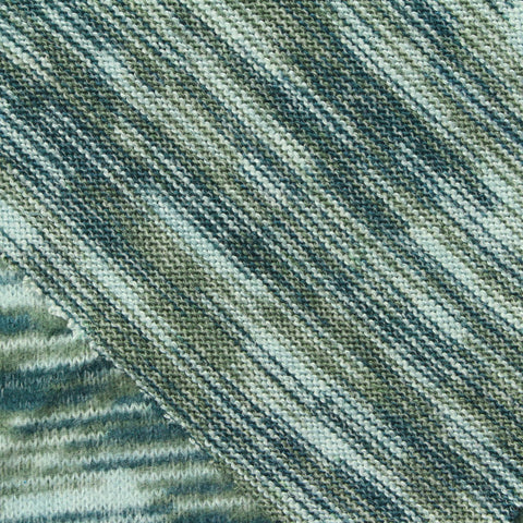 Green Marled-Stripe Chunky Knit, Viscose-Poly