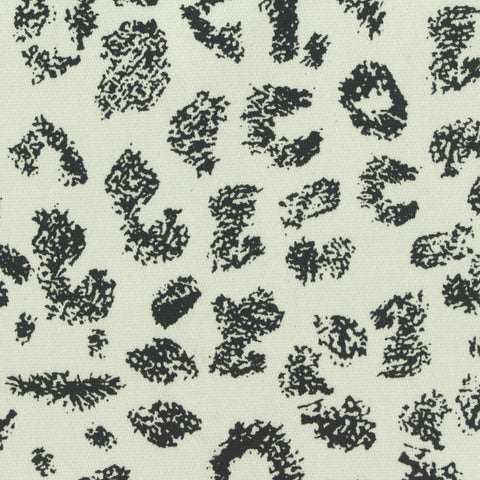 Black Animal Print Twill, Cotton