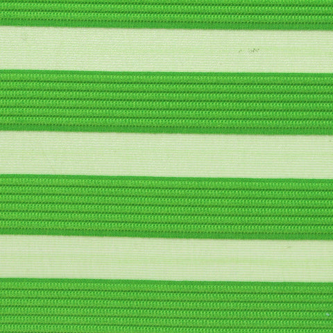 Striped Polyester Stretch Mesh Fabric, 190 gsm, 150 cm — Green