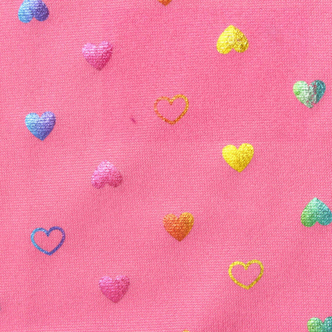 Pink Hearts Milk Silk Knit, Polyester