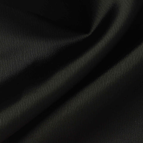 100% Polyester Satin Fabric, 196 gsm, 251 cm — Black