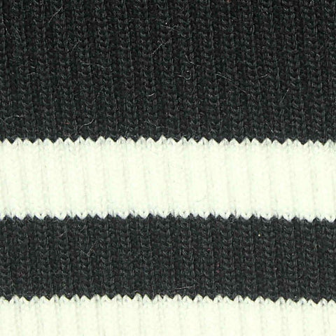 Black Horizontal-Stripe Rib Knit, Polyester, 670 gsm
