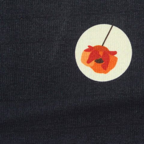 Orange Flower Ponte Knit, Cotton