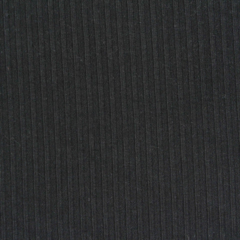 Viscose Stretch Rib Knit Fabric, 266 gsm, 163 cm — Black