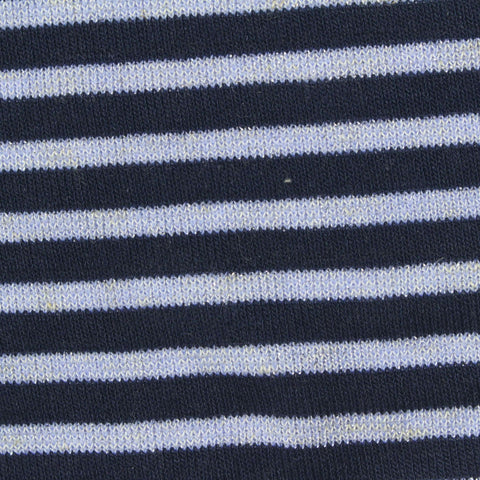 Navy Horizontal-Stripe Knit, Poly-Viscose, 157 gsm