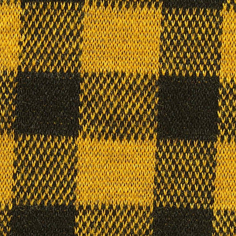 Bold Plaid Polyester Stretch Interlock Knit Fabric, 280 gsm, 150 cm — Yellow