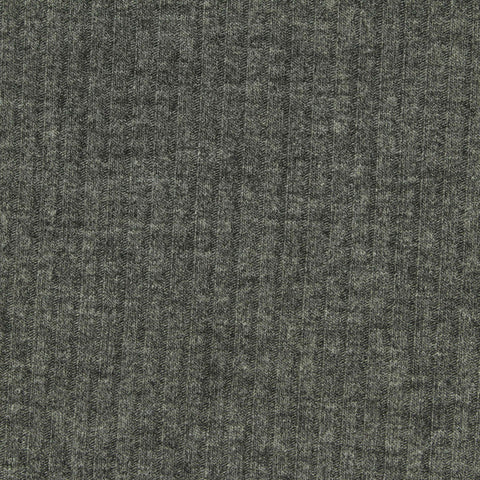 Heathered Grey Marl Rib Knit, Poly-Viscose, 224 gsm