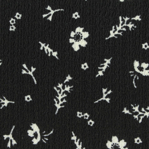 White Floral Warp Knit, Polyester, 160 gsm