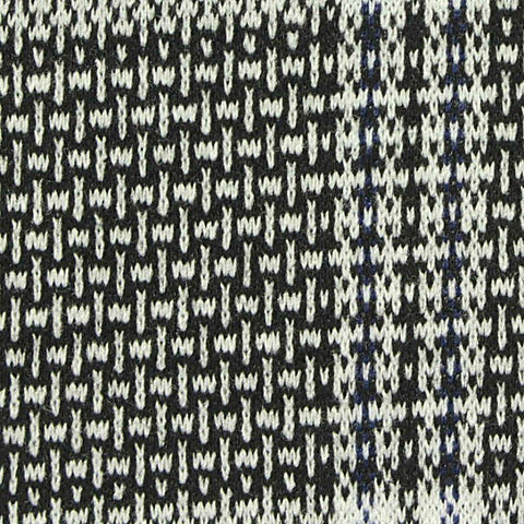 Black Plaid Interlock Knit, Polyester, 330 gsm