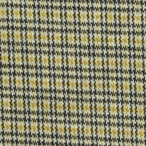 Black Houndstooth Interlock Knit, Poly-Viscose, 274 gsm