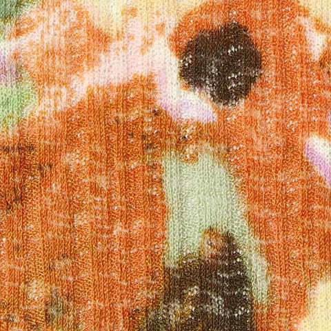 Yellow Abstract Rib Knit, Polyester, 130 gsm