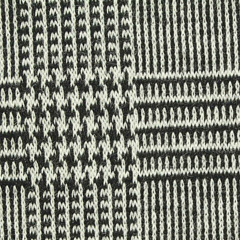 Black Plaid Interlock Knit, Polyester, 280 gsm