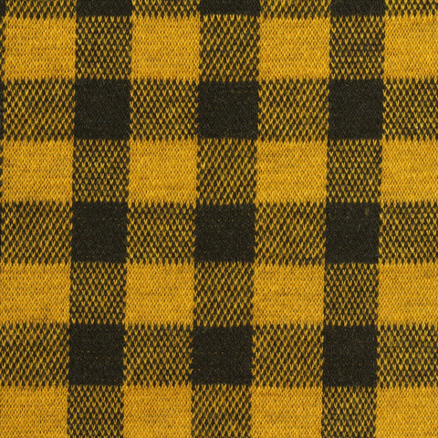 Yellow Check Interlock Knit, Polyester