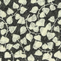 Cream Leaves Rib Knit, Polyester