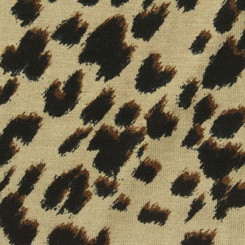 Brown Leopard Jersey Knit, Viscose