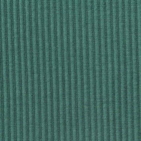 Cotton Stretch Rib Knit Fabric, 310 gsm, 125 cm — Green