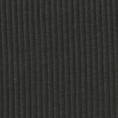 Cotton Stretch Rib Knit Fabric, 270 gsm, 125 cm — Grey