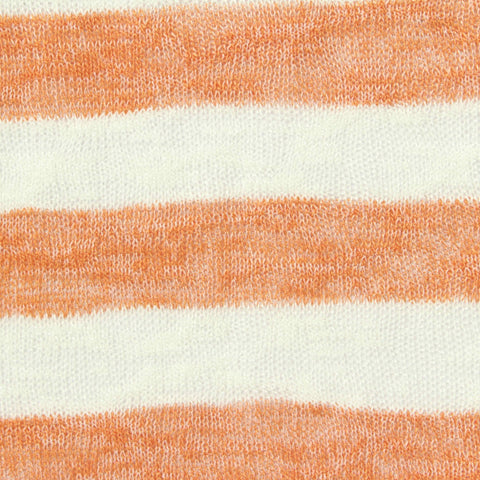 Orange Horizontal-Stripe Jersey Knit, Viscose-Poly, 155 gsm