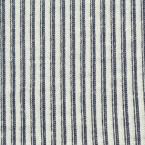 Blue Vertical-Stripe Crepe, Cotton-Poly