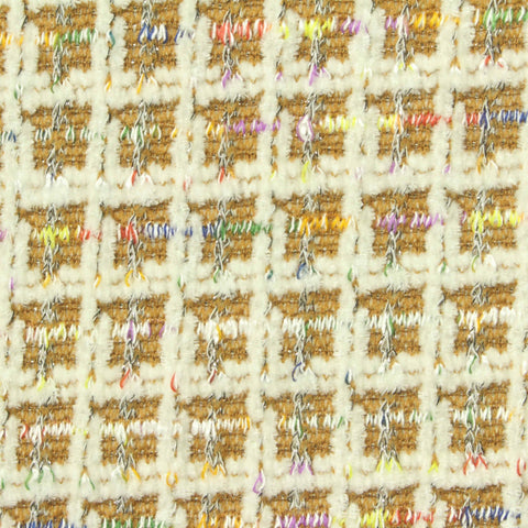 Off-White Grid Bouclé, Polyester