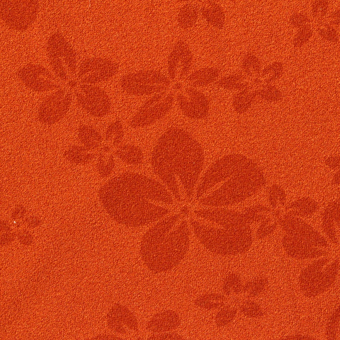 Orange Floral Linen-Look, Polyester, 295 gsm