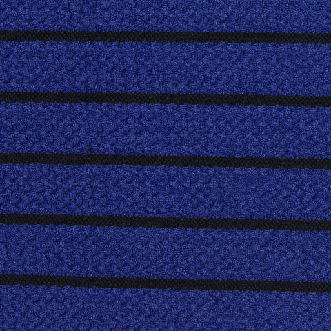 Blue Horizontal-Stripe Knit, Polyester, 250 gsm