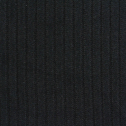 Brushed Polyester Stretch Chunky Knit Fabric, 240 gsm, 165 cm — Black