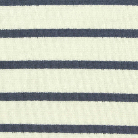 Dark Blue Stripes Ponte Knit, Polyester