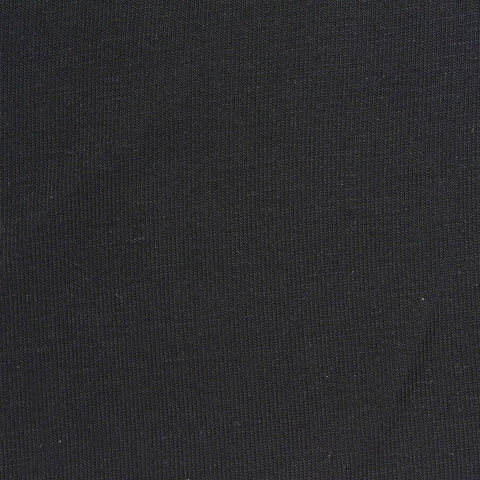 Tencel Lyocell Stretch Rib Knit Fabric, 190 gsm — Black