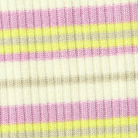 Pink Horizontal-Stripe Rib Knit, Viscose, 230 gsm
