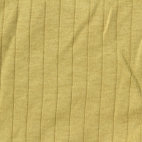 100% Cotton Rib Knit Fabric, 200 gsm, 175 cm — Yellow