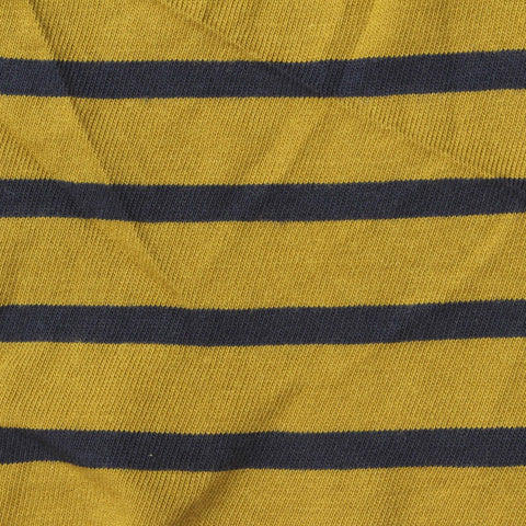 Mustard Horizontal-Stripe Jersey Knit, Cotton