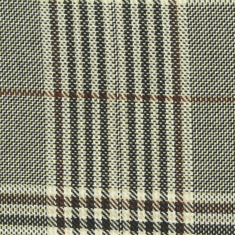 Beige Plaid Woven, Poly-Viscose