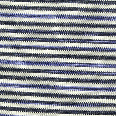 Cream Horizontal-Stripe Jersey Knit, Viscose-Poly, 180 gsm