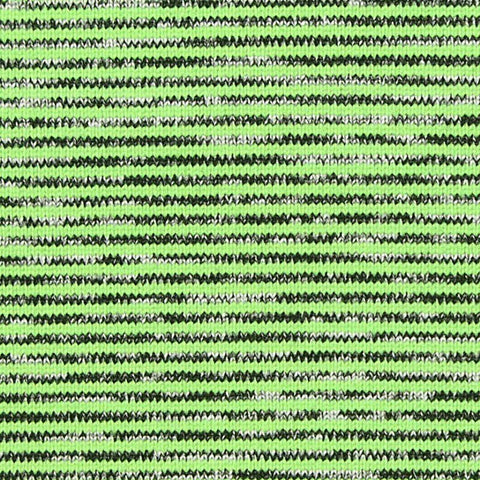 Light Green Horizontal-Stripe Knit, Nylon-Poly