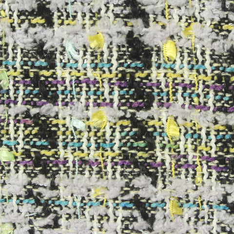 Black Plaid Bouclé, Polyester, 330 gsm