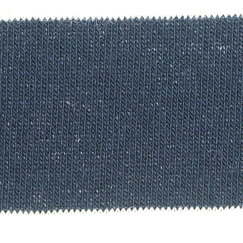 Navy Horizontal-Stripe French Terry, Cotton-Poly, 250 gsm