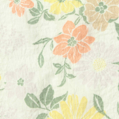 Peach Floral Woven, Polyester, 110 gsm
