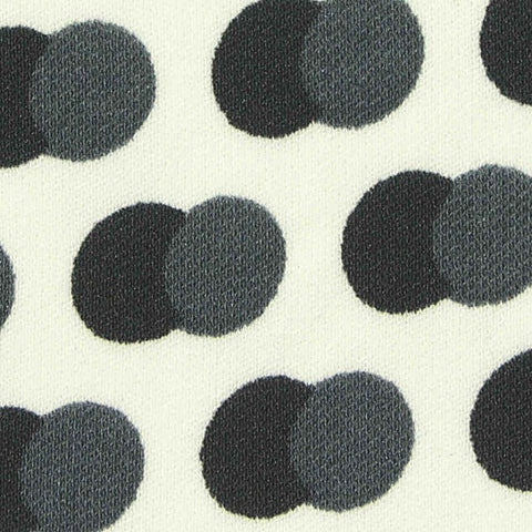 Dark Grey Circles Interlock Knit, Polyester