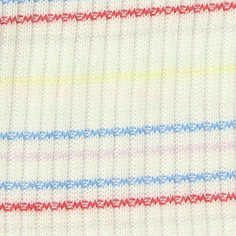 White Horizontal-Stripe Rib Knit, Cotton-Poly, 160 gsm