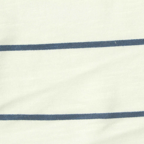 Blue Horizontal-Stripe Jersey Knit, Cotton-Modal