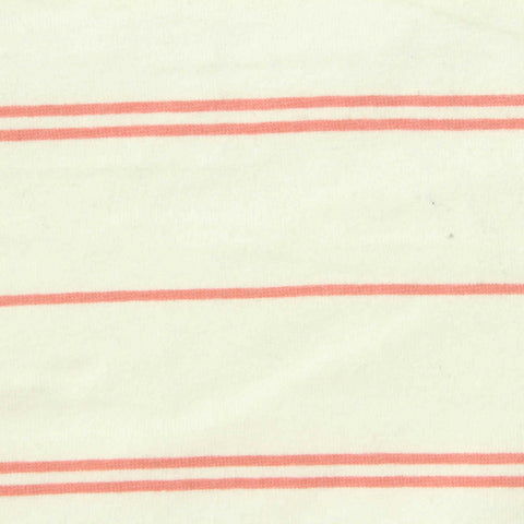 Coral Stripes Jersey Knit, Cotton