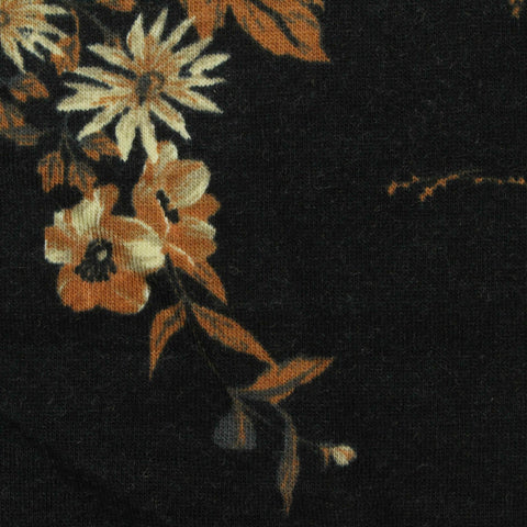 Cream Floral Jersey Knit, Cotton-Modal