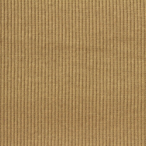 Cotton Polyester Stretch Rib Knit Fabric, 310 gsm — Khaki