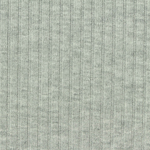 Polyester Viscose Stretch Rib Knit Fabric, 300 gsm — Grey