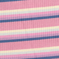Pink Horizontal-Stripe Rib Knit, Poly-Viscose, 230 gsm