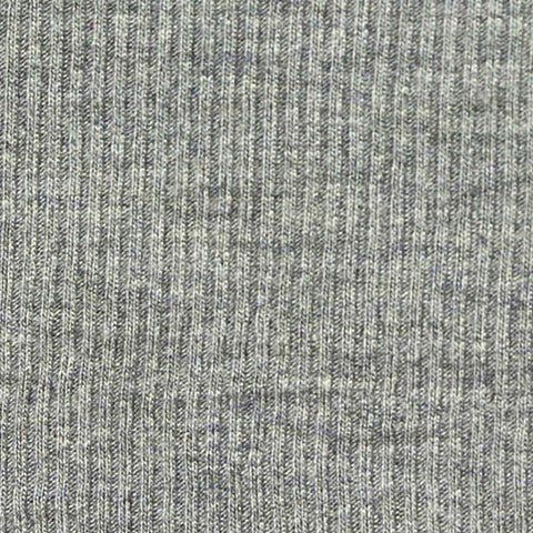 Heather Grey Marl Rib Knit, Viscose, 240 gsm