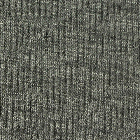 Grey Marl Rib Knit, Poly-Viscose, 180 gsm