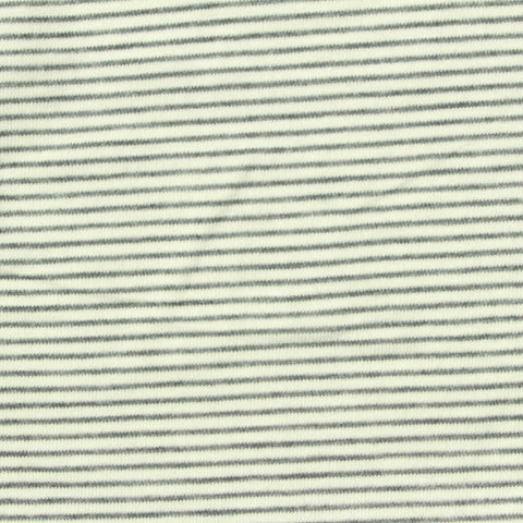 Off-White Horizontal-Stripe Jersey Knit, Poly-Viscose, 180 gsm