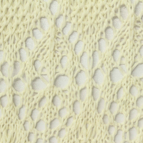 Light Yellow Floral Pointelle Knit, Poly-Cotton